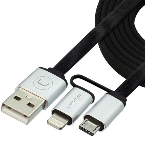 CABLE UNNO TEKNO 2 EN 1 LIGHTNING Y MICRO USB - 1M-CB4057SV
